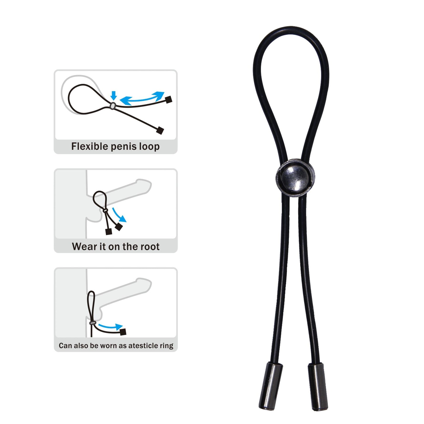 Inel metalic din silicon Pretty Love pentru penis