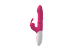 Vibrator USB din silicon Eie cu model iepuraș, cu 10 funcții, rotativ și glisant