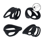 Set de 4 inele pentru penis Levelz din silicon, negre