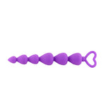Mărgele anale HeavyFun din silicon violet cu inimă 17 cm