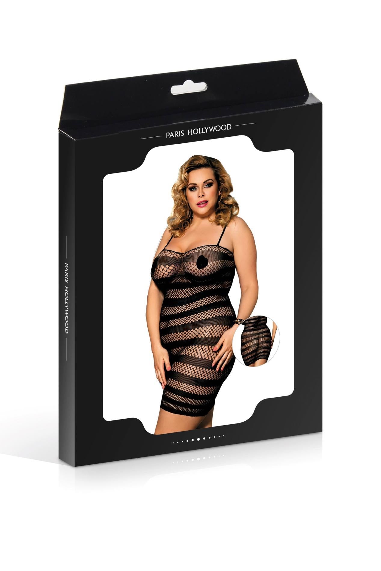Rochie Paris Hollywood din plasă, neagră, XL