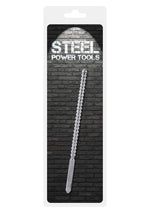 Sondă uretrală cu nervuri din oțel pentru scule electrice, argintie, 10 mm, 24 cm