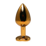 Plug anal Fantasy Gold mediu în formă de inimă cu cristal roz