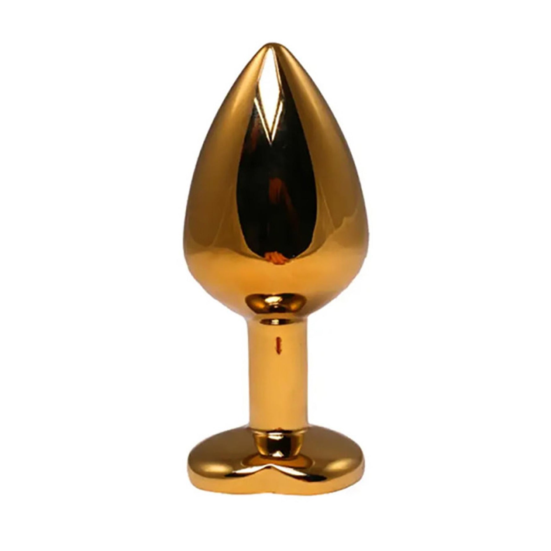 Plug anal Fantasy Gold mediu în formă de inimă cu cristal roz
