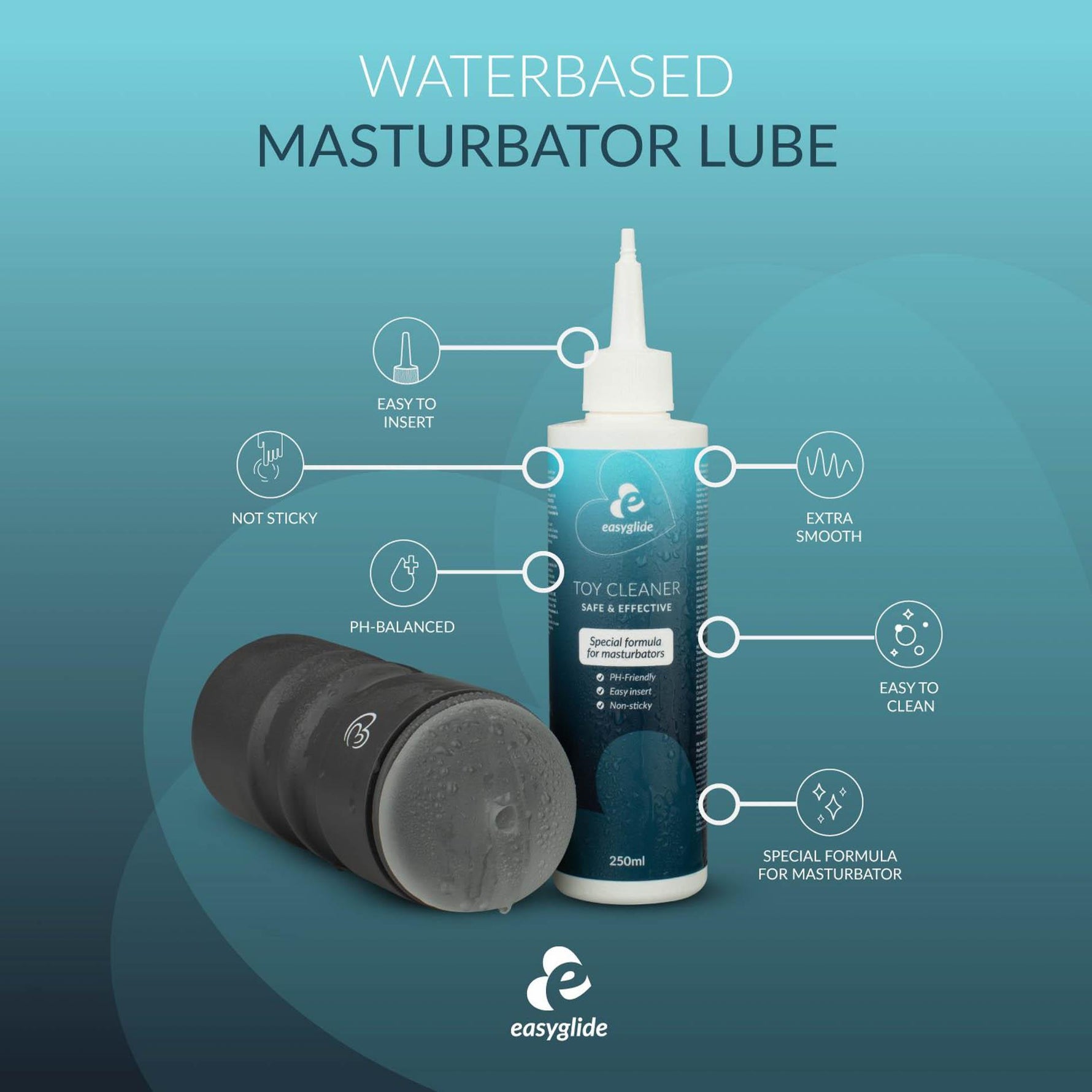 Soluție de curățare pentru masturbator EasyGlide 250 ml