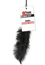 Jucărie Hidden Desire cu două pene, neagră, 68 cm