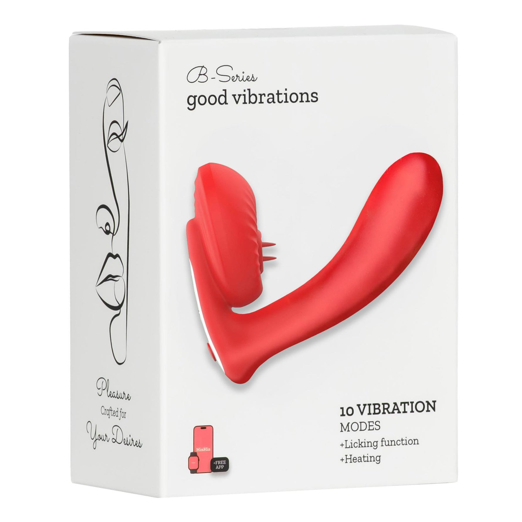 Vibrator din silicon pentru lins, încălzit, cu 10 moduri, aplicație, seria B Fox