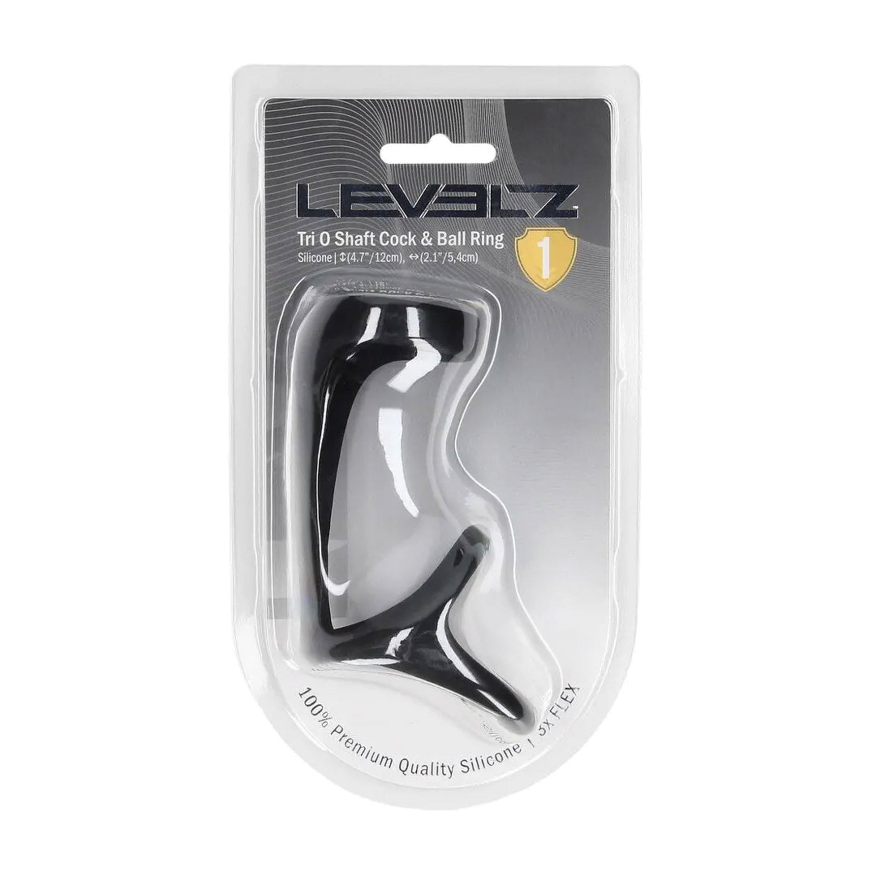 Inel pentru penis și testicul din silicon Levelz Tri O, negru