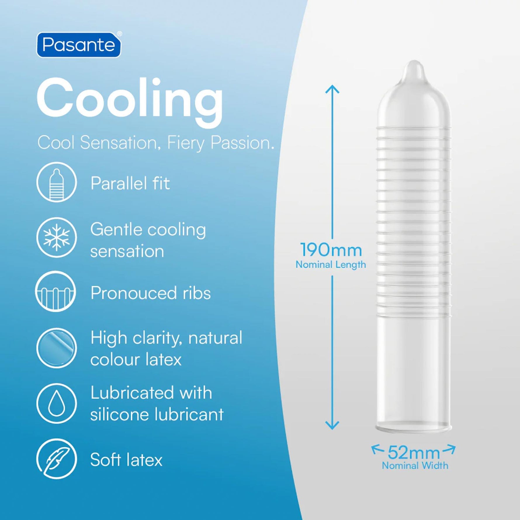 Prezervative Pasante Cooling cu nervuri, 144 buc.