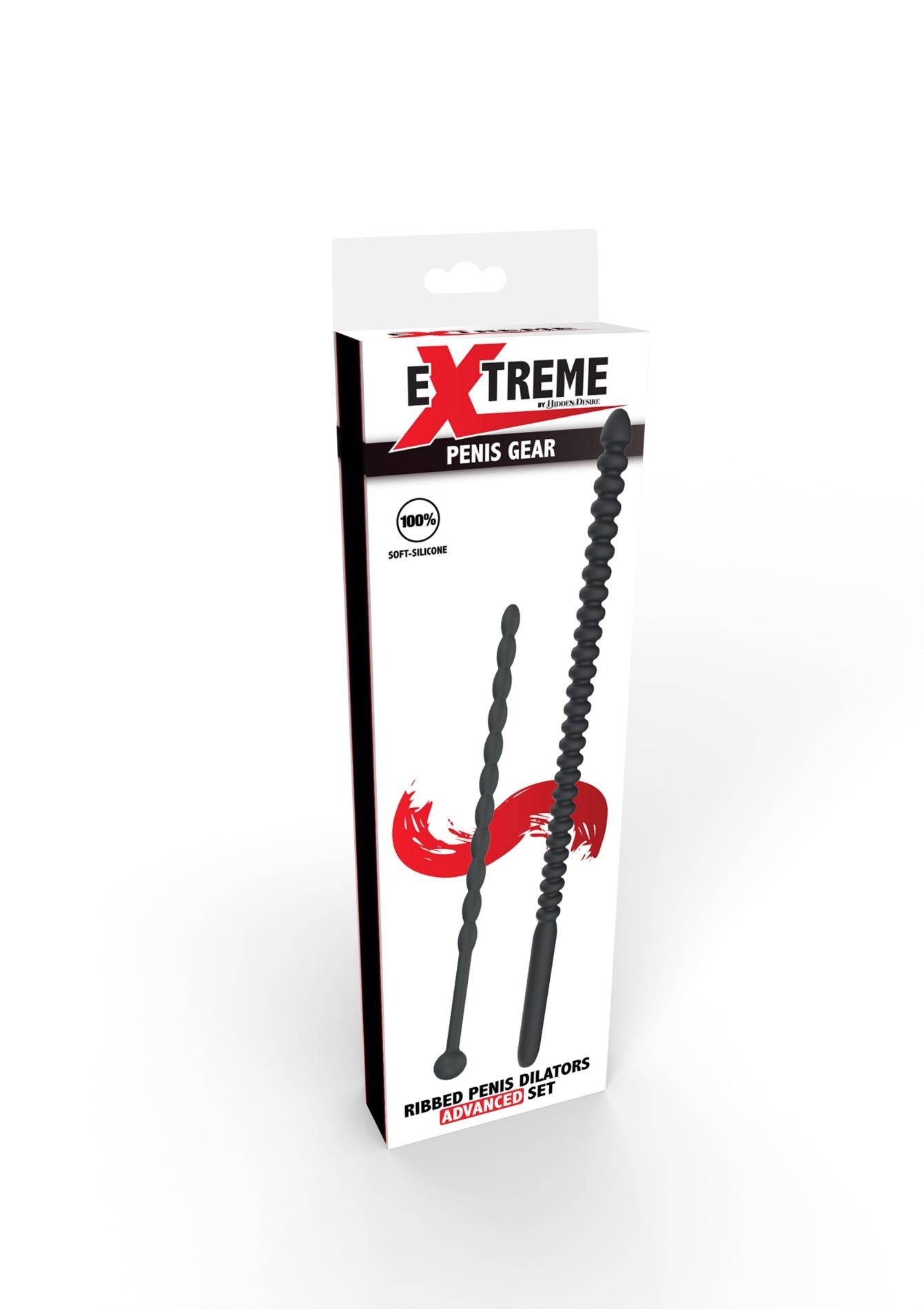 Set dilatator pentru penis Hidden Desire cu nervuri, silicon negru