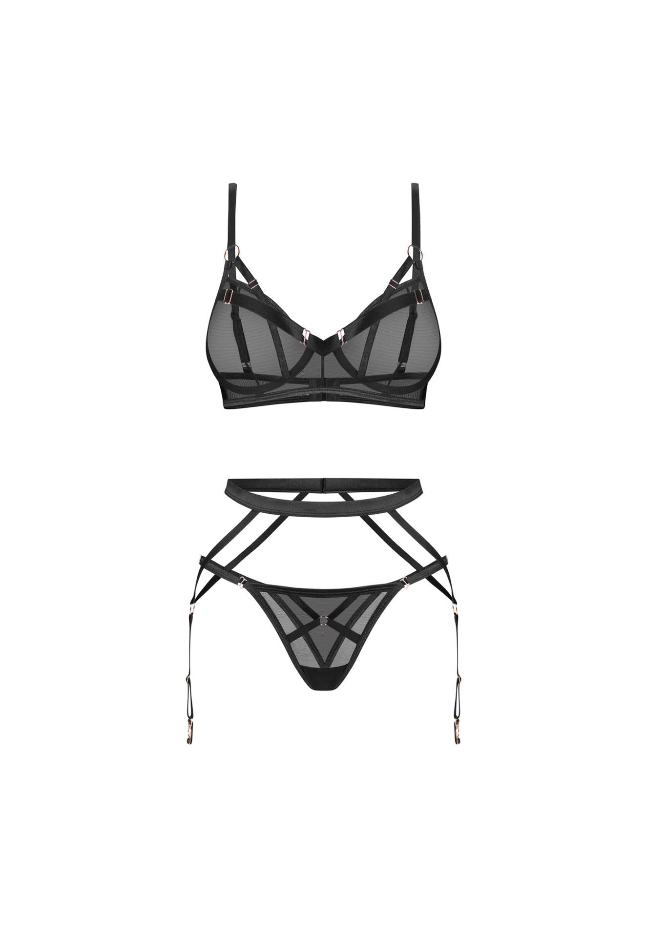 Set lenjerie erotică Euridia Obsessive negru M/L