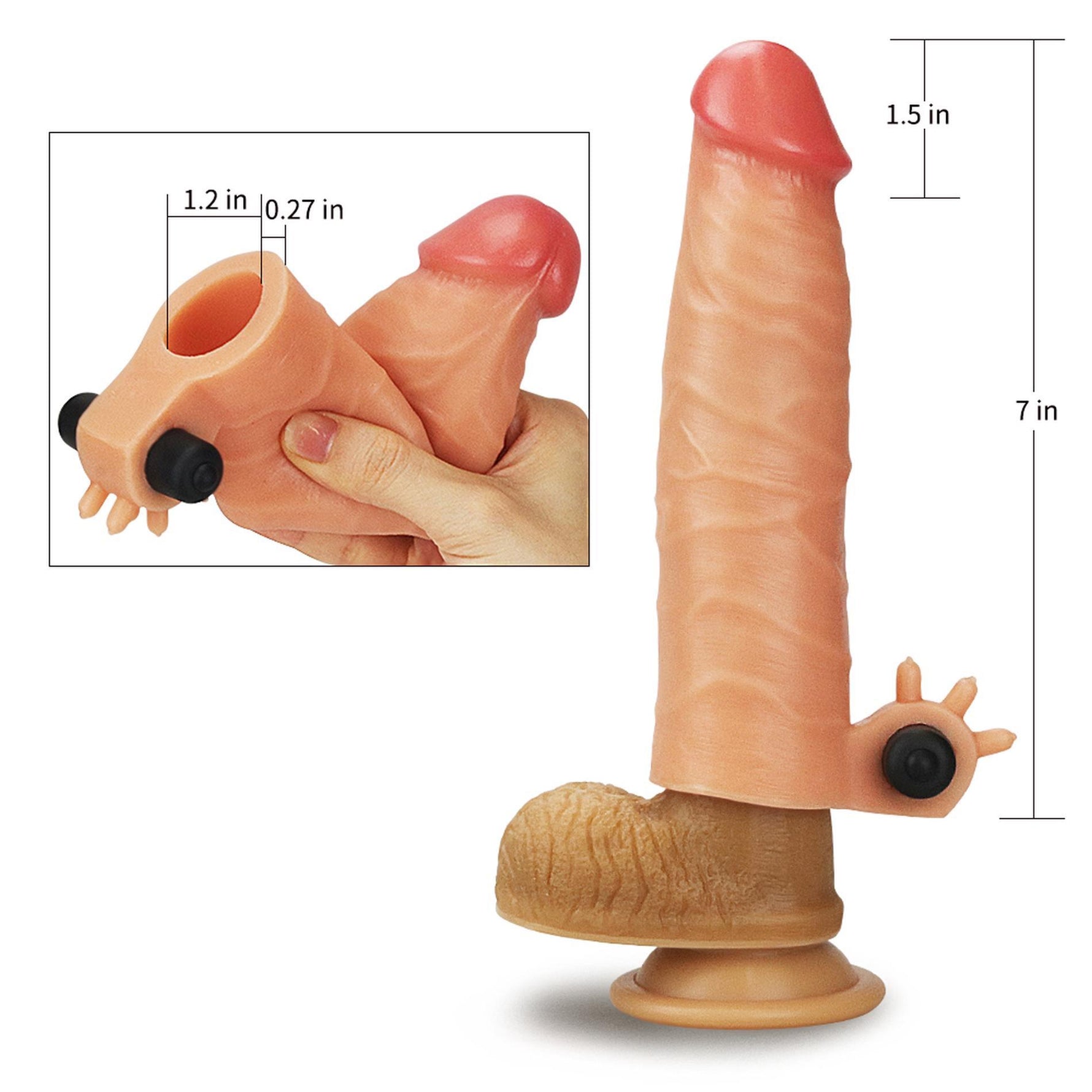 Extensie vibratoare din silicon Lovetoy 18 cm