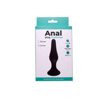 Plug anal Fantasy din silicon, mic, negru, 10,5 cm