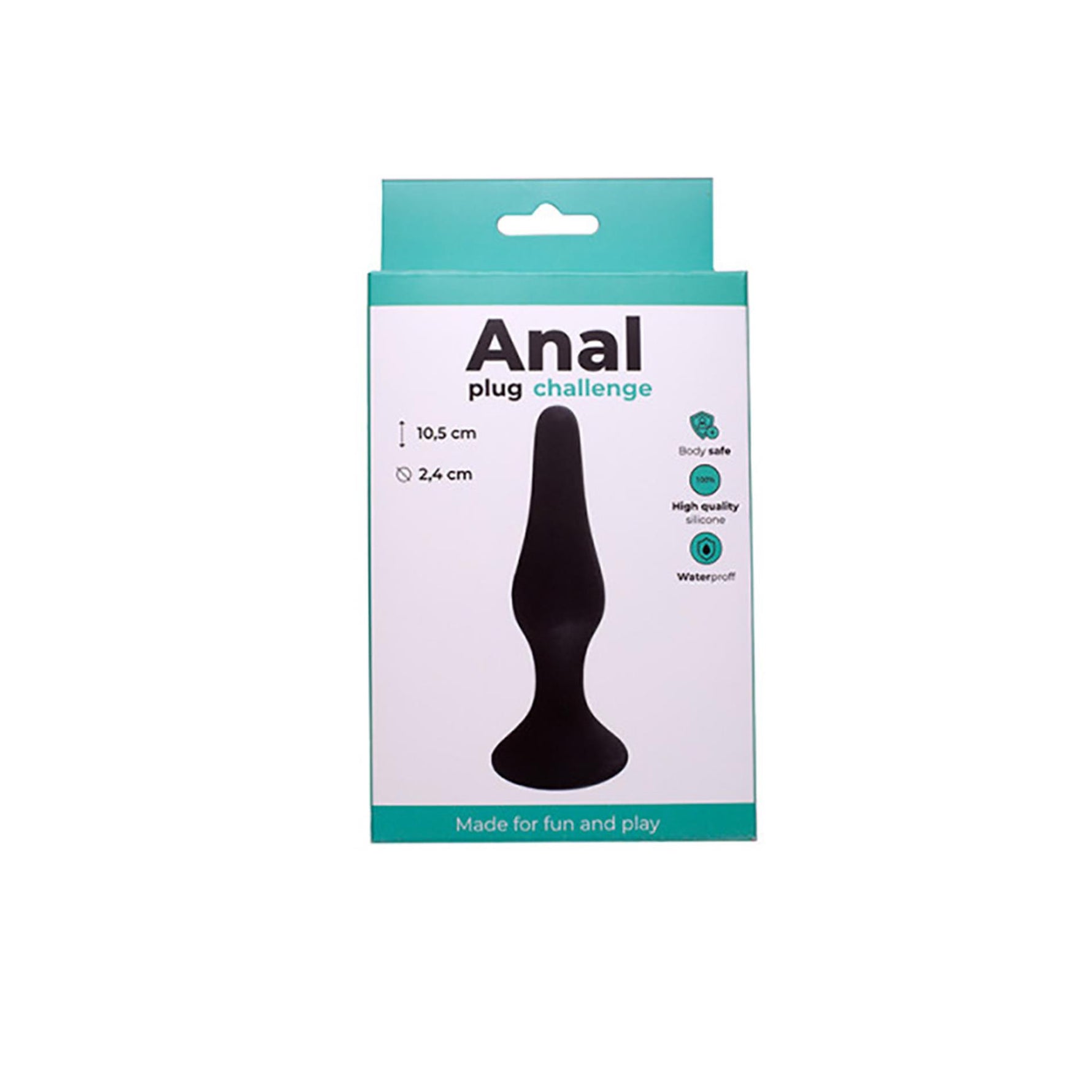 Plug anal Fantasy din silicon, mic, negru, 10,5 cm
