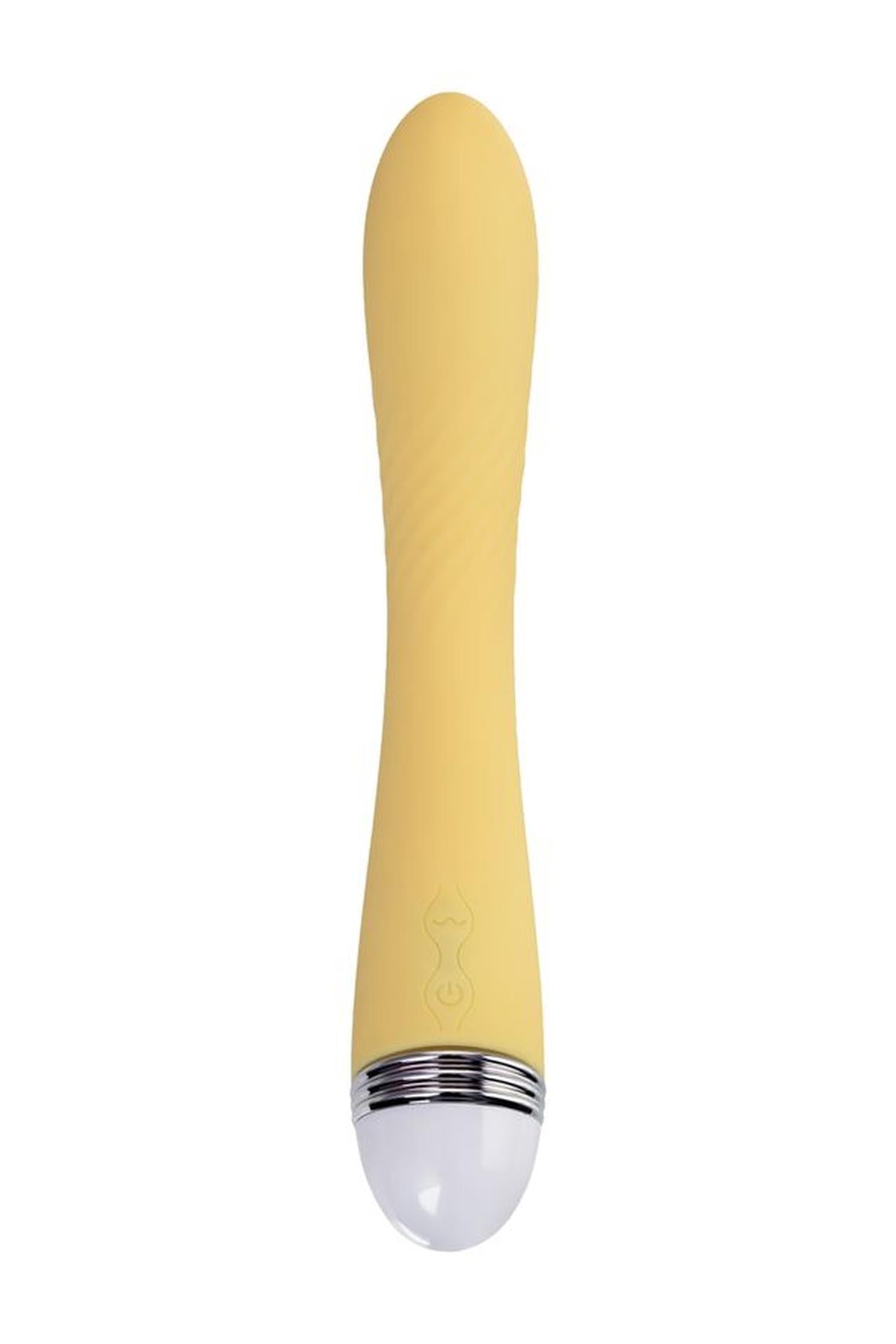 Vibrator Flovetta Calla pentru punctul G, silicon, galben, USB, 22 cm