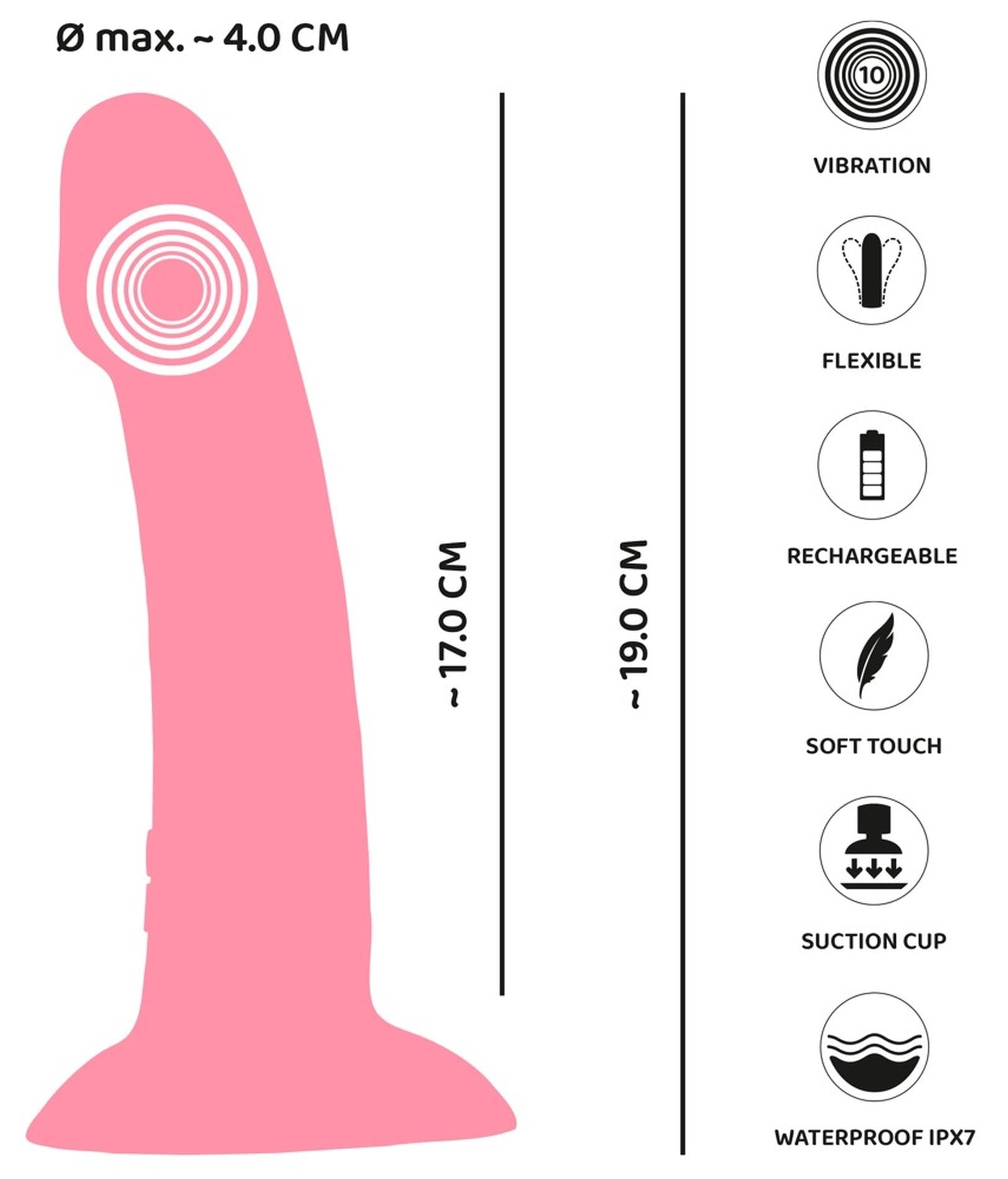 Vibrator You2Toys Heart Guy pentru punctul G, silicon roz, USB
