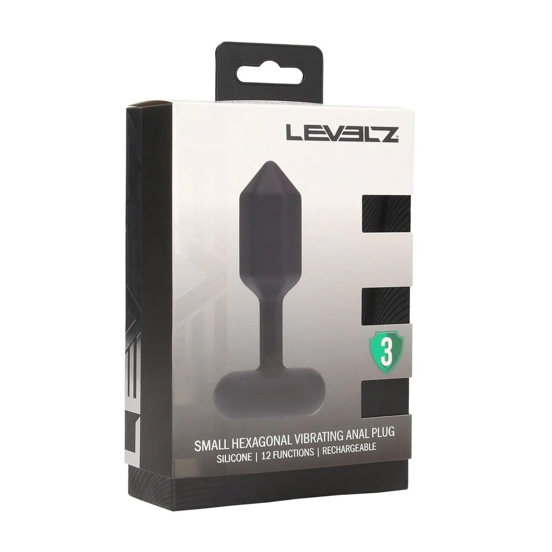 Dop anal vibrant hexagonal din silicon Levelz, negru, S