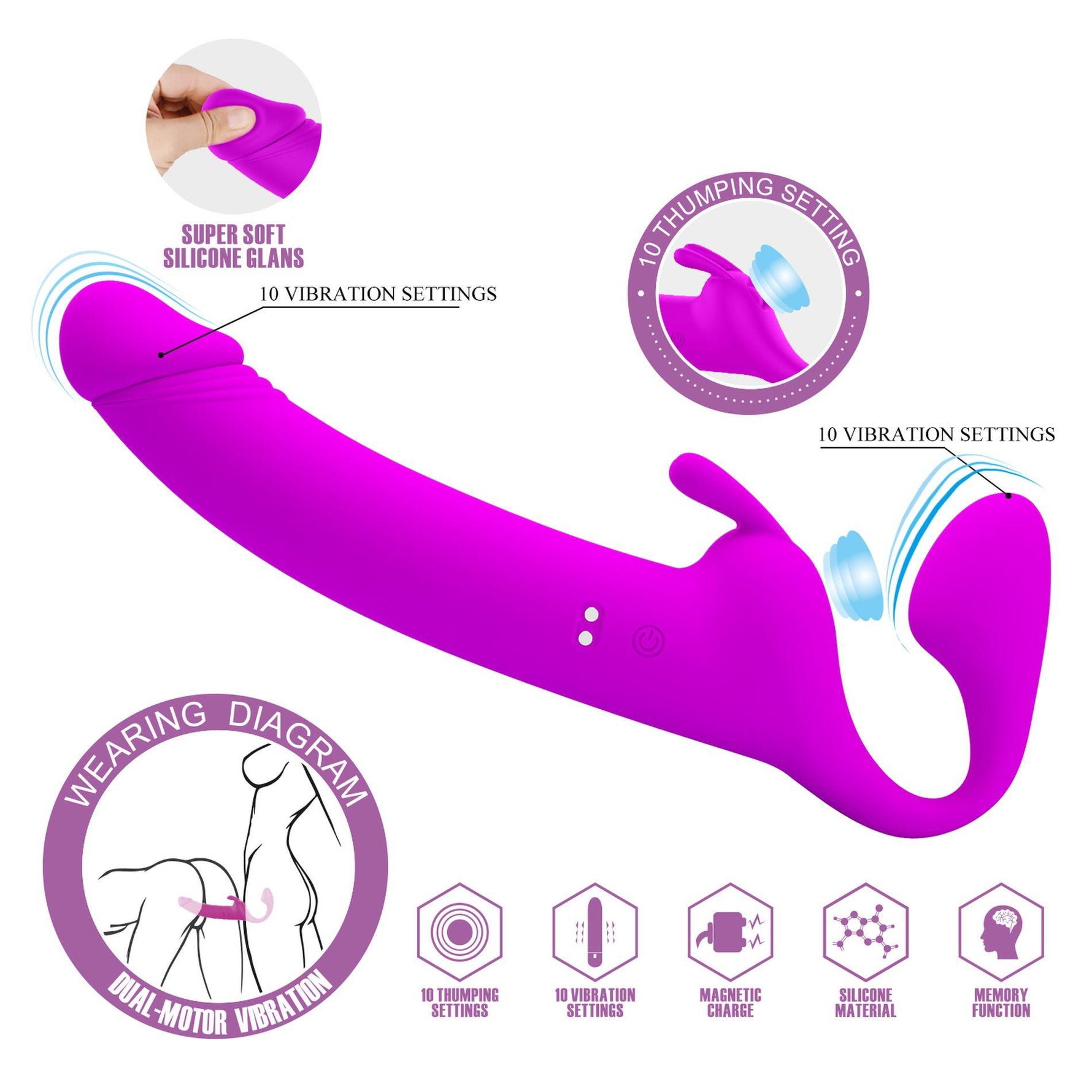Sex curea vibratoare Zanini Pretty Love fără ham