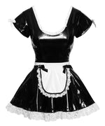 Rochie de servitoare Black Level Vinyl, neagră, XL