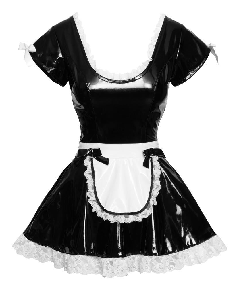 Rochie de servitoare Black Level Vinyl, neagră, XL