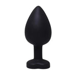 Plug anal din silicon cu inimă Fantasy Large negru cu cristal 9 cm