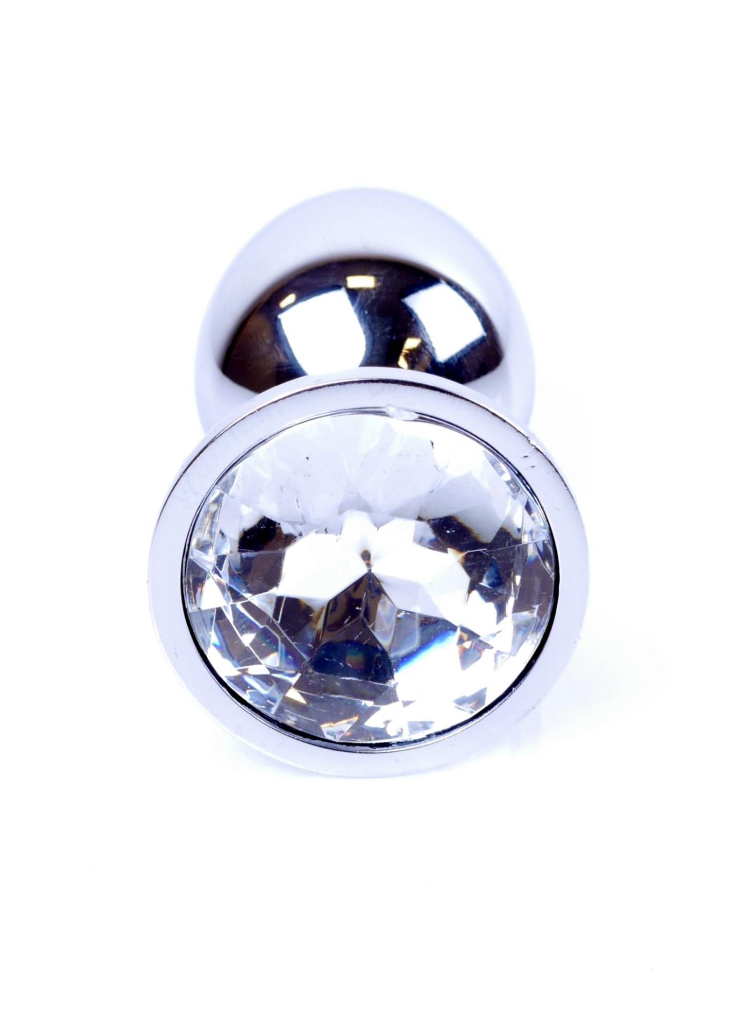 Bijuterii anale din argint cu cristal HeavyFun 7 cm