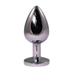 Plug anal Fantasy argintiu mic cu diamant roșu 7 cm