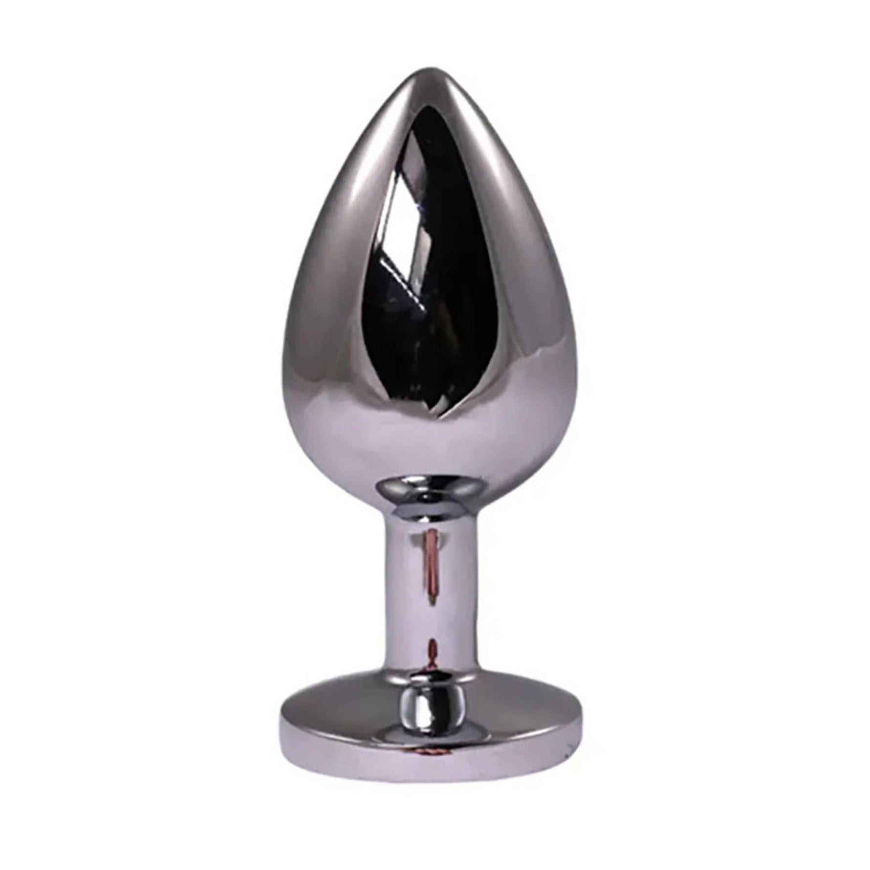 Plug anal Fantasy argintiu mic cu diamant roșu 7 cm