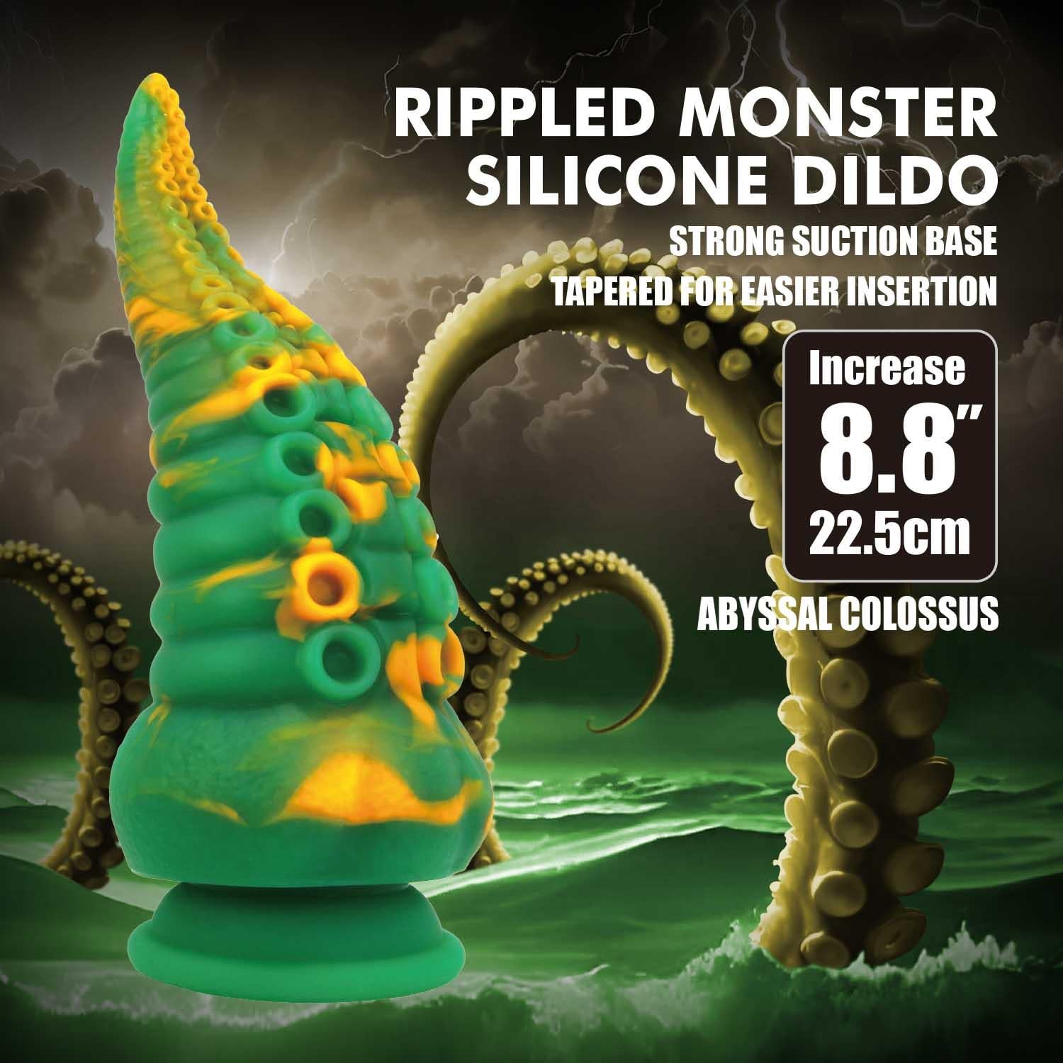 Dildo din silicon Abyssal Colossus Power Monsters cu caneluri 22,5 cm