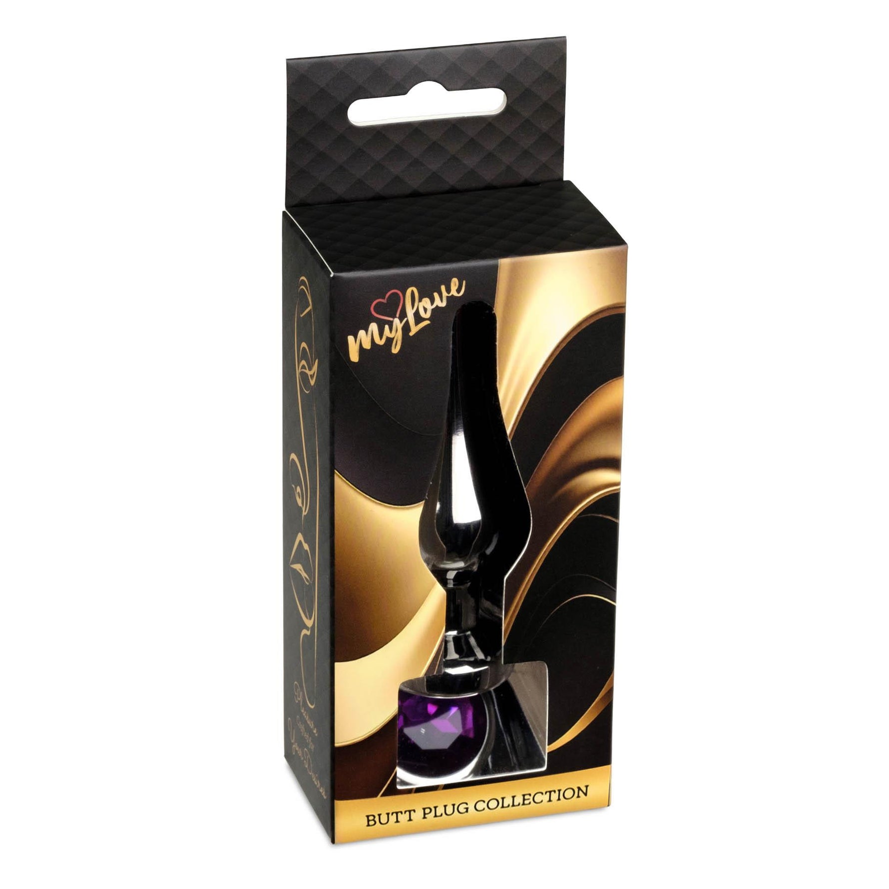 Dop anal din oțel MyLove Toys, violet, 9,5 cm