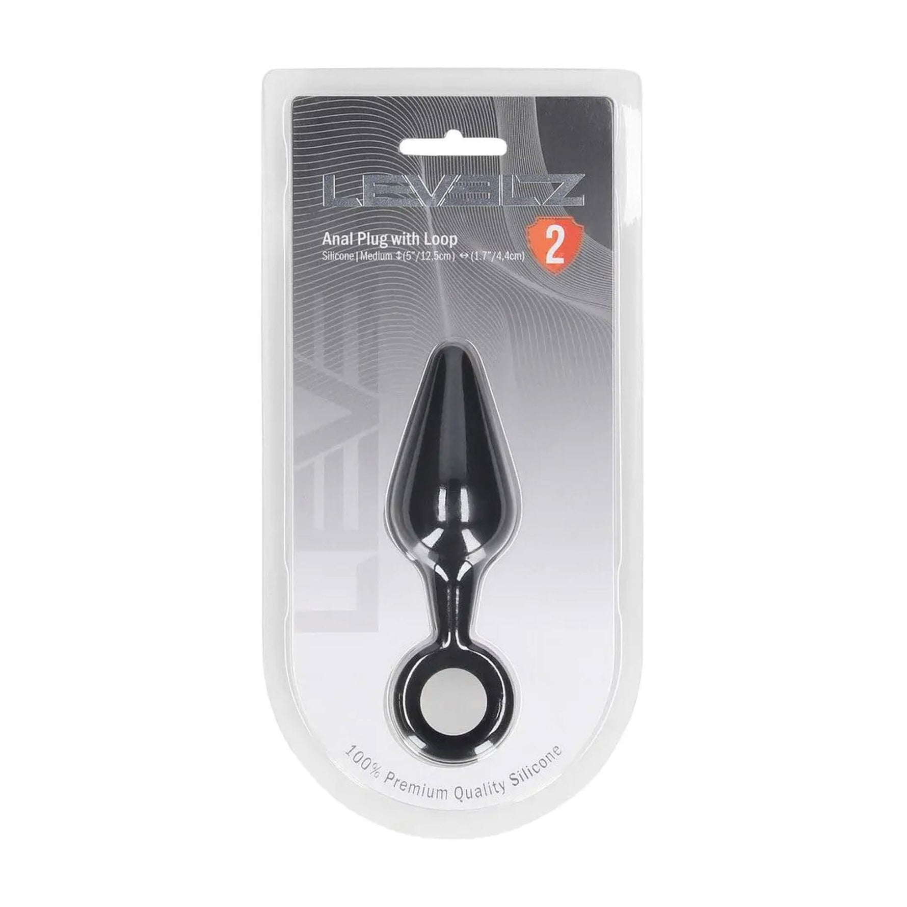Dop anal Levelz M din silicon, negru, 12 cm