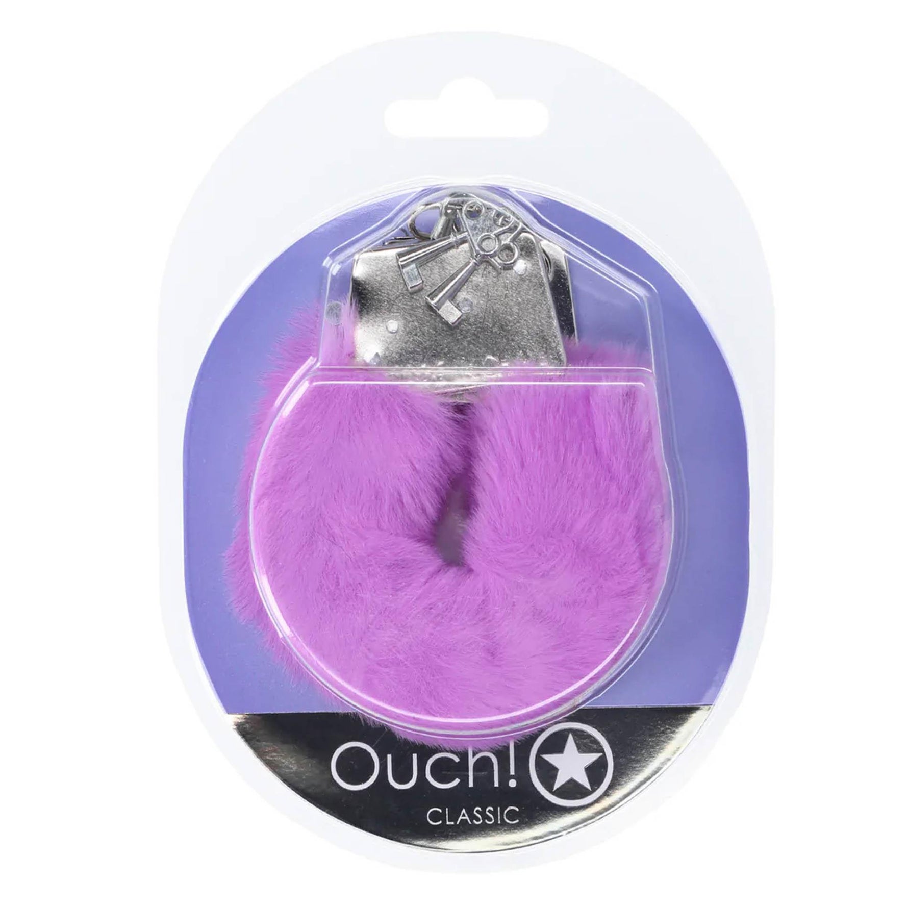 Cătușe clasice pufoase, violet au!