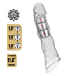 Prelungitor de penis Pretty Love cu module, transparent, 28 cm