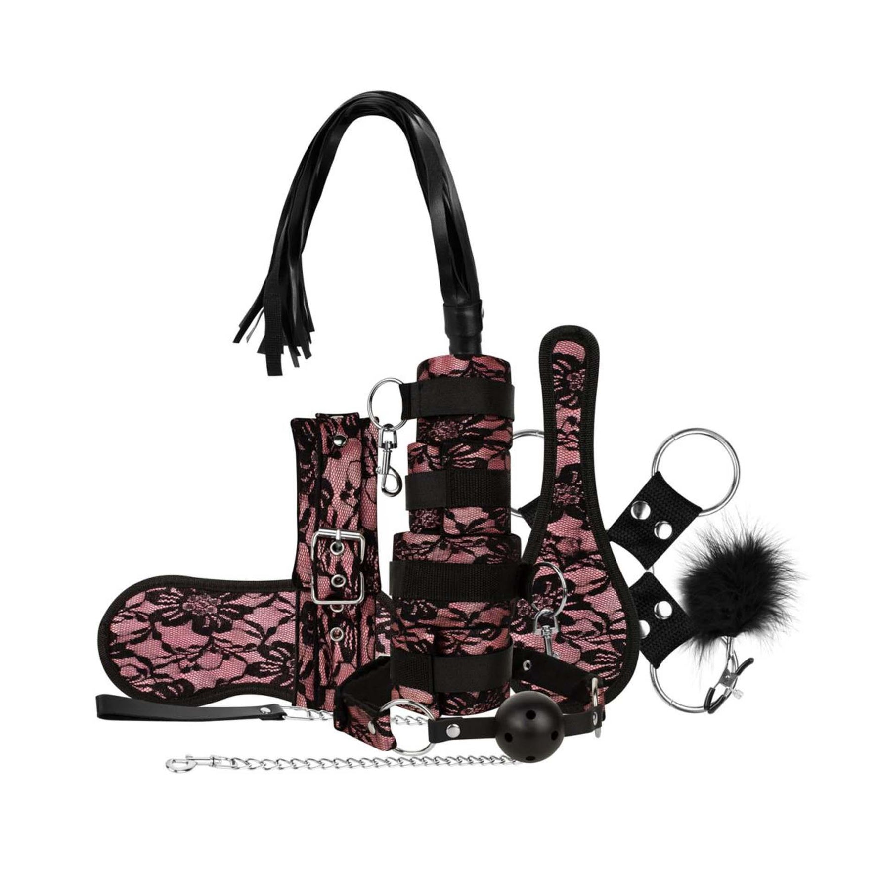 Set de bondage Bound by Lace, dantelă neagră