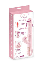 Vibrator USB roz încălzit Yoba Lively cu model iepuraș