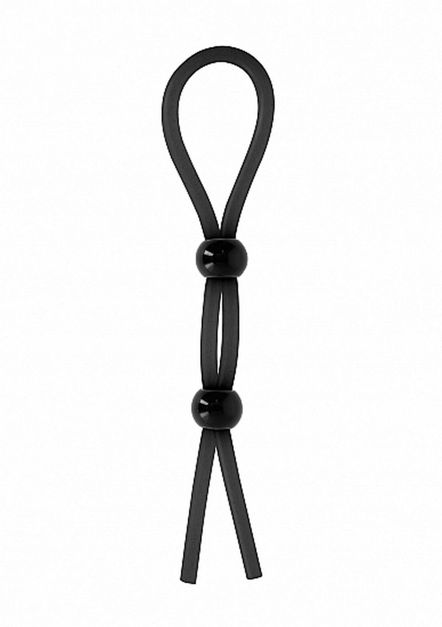 Inel pentru penis ShotsToys Double Ring Booster din silicon negru