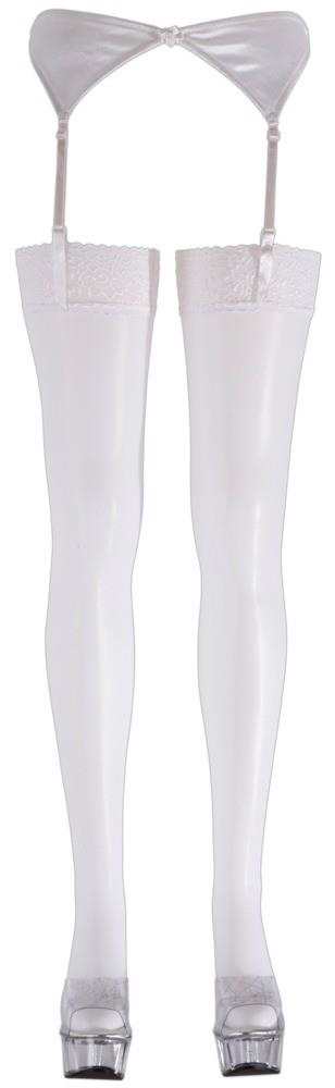Ciorapi Cottelli LEGWEAR albi cu dantelă 20 den