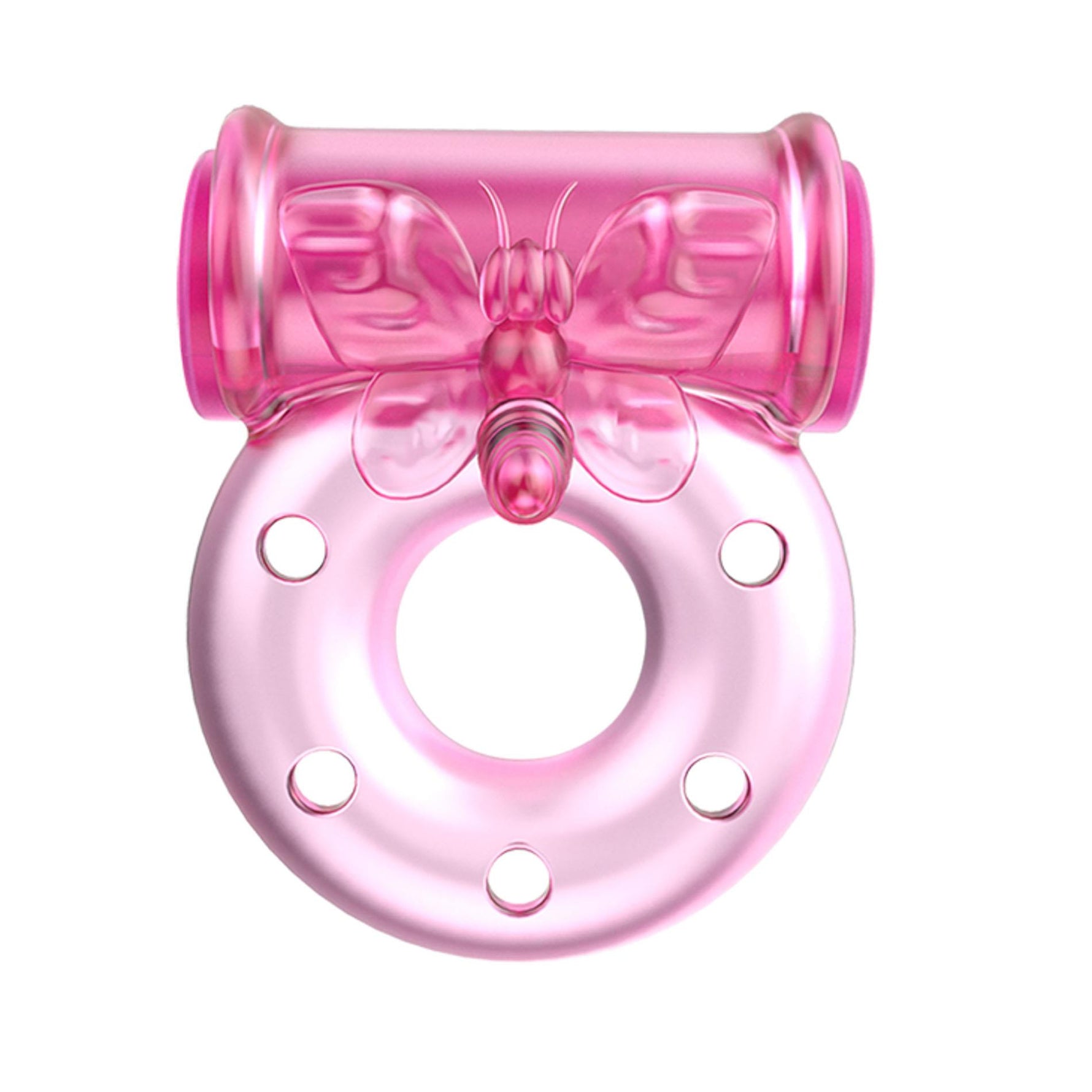Inel vibrant pentru penis Baile cu fluture, roz