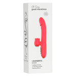 Vibrator de tip linge din silicon încălzit Fox seria B, roșu, 24 cm