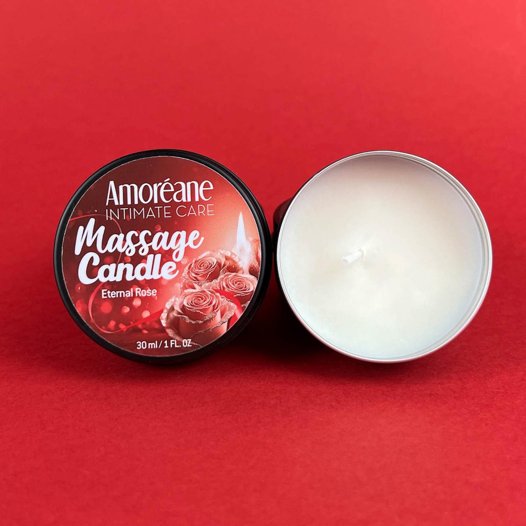 Lumânare de masaj Amoreane cu trandafir etern 30 ml