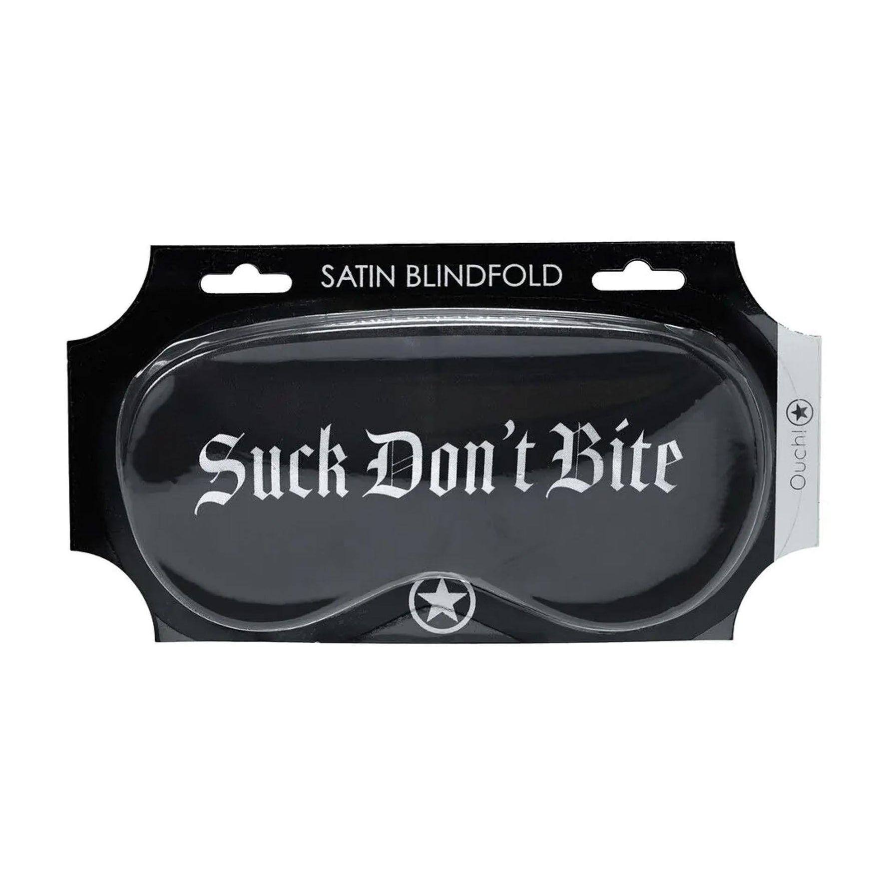 Mască de ochi din satin, Suck Don't Bite Ouch!, neagră