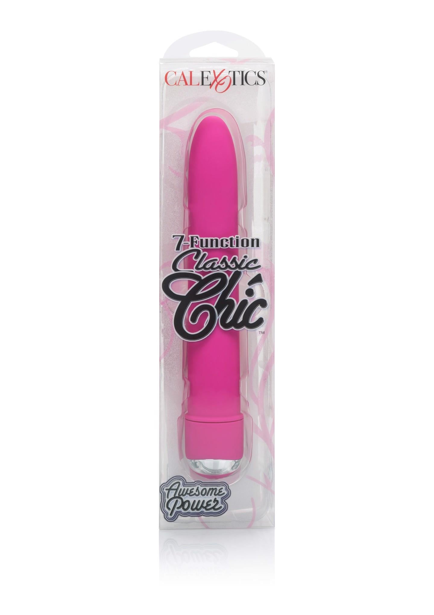 Vibrator Calexotics Chic Classic cu 7 funcții, roz, 15 cm
