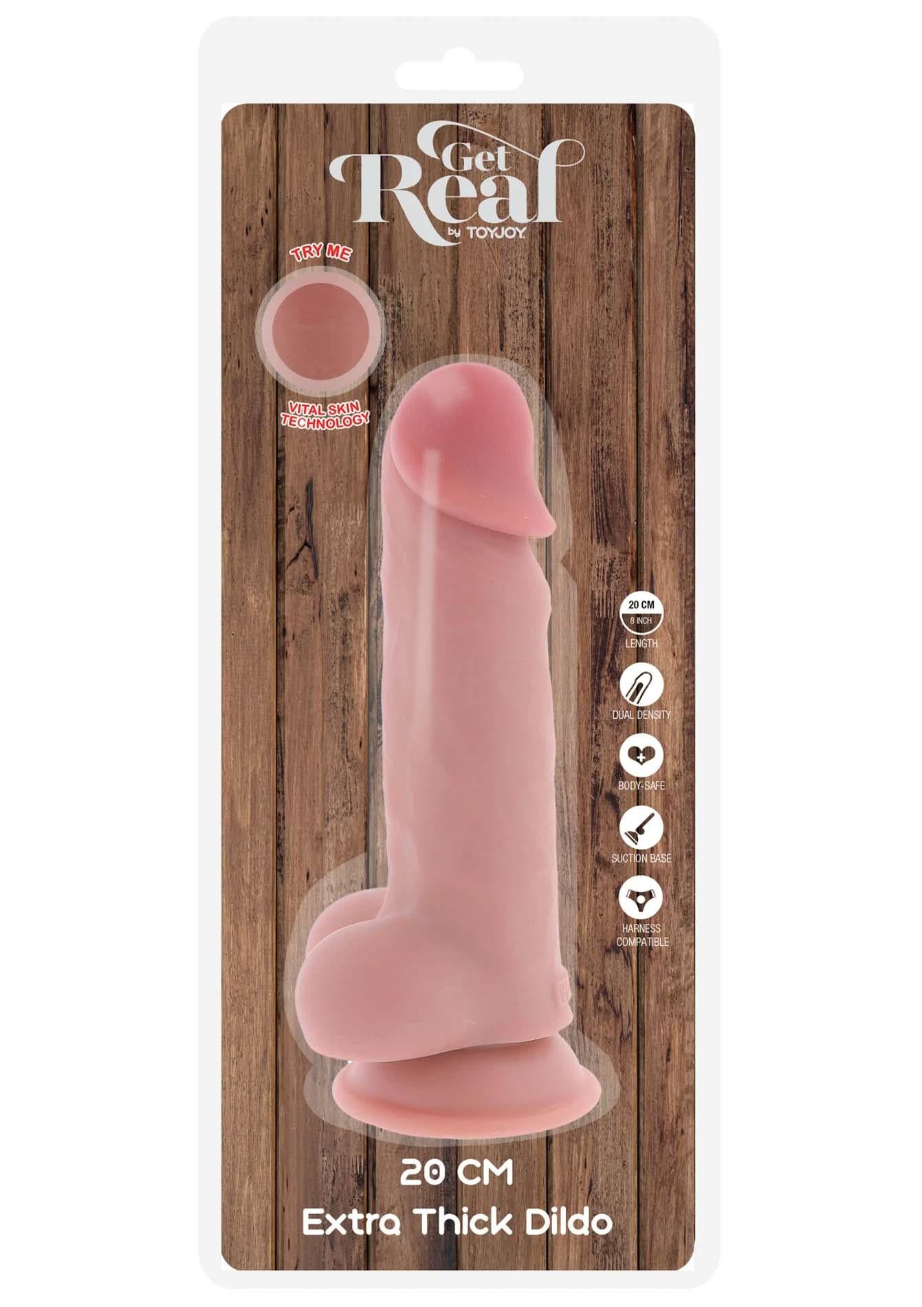 Dildo realist ToyJoy cu grosimea de 20 cm, densitate dublă