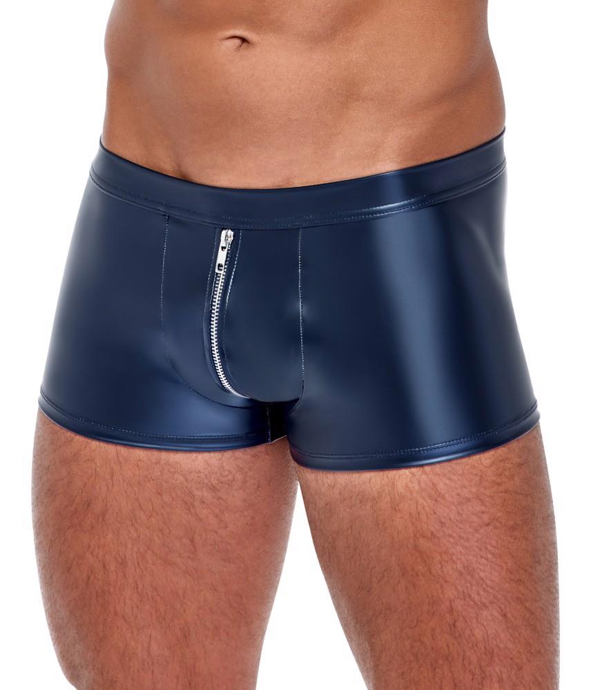 Pantaloni scurți boxer NEK pentru bărbați, albastru mat, cu fermoar, mărimea S