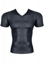 Tricou bărbătesc cu aspect ud și acces la sâni Regnes Fetish Planet negru M