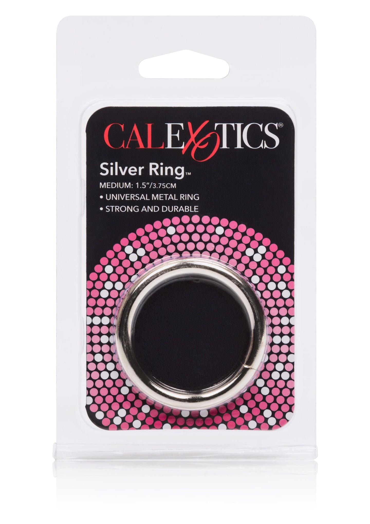 Inel pentru penis din oțel argintiu Calexotics 4 cm