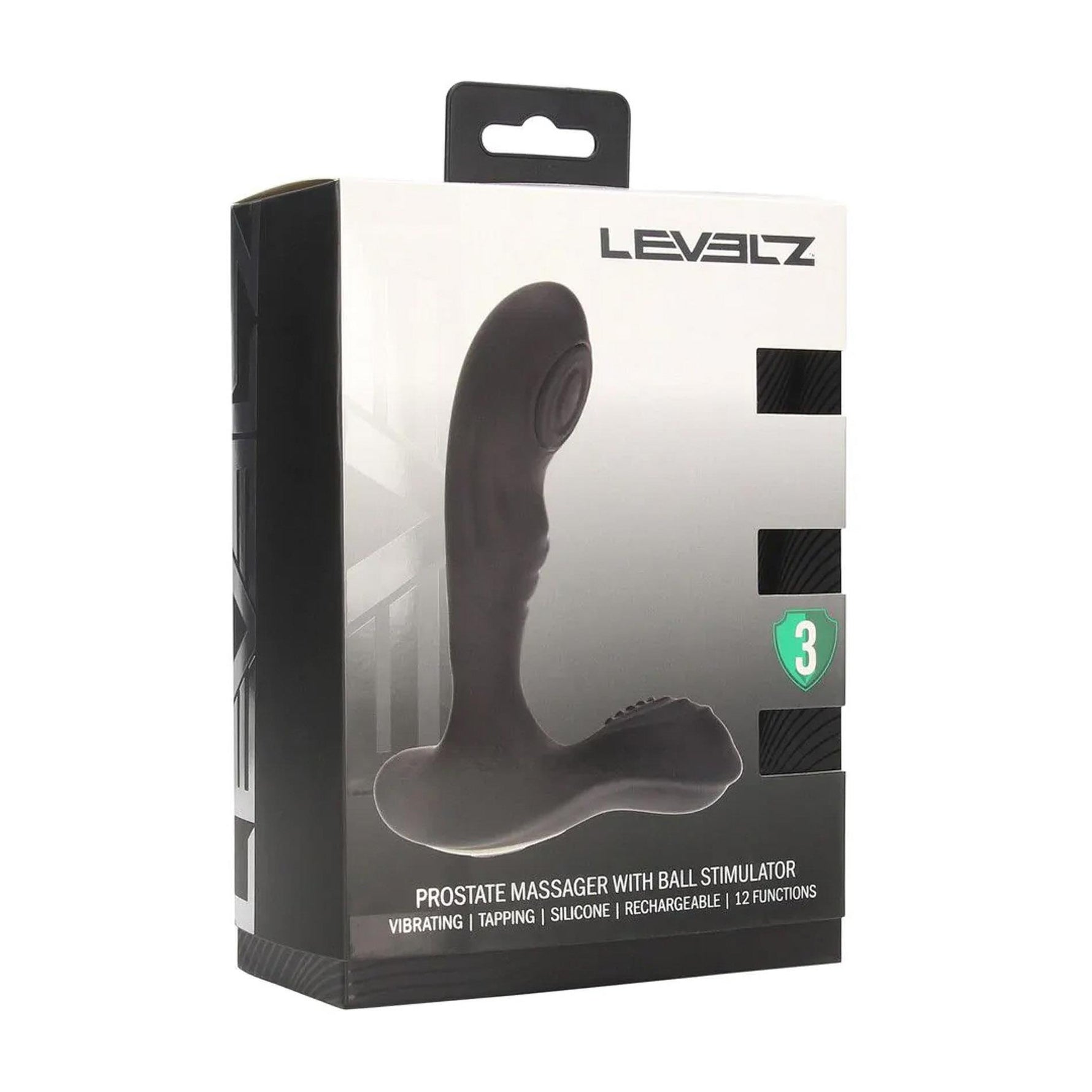 Levelz Aparat de masaj pentru prostată cu vibrații și pulsații din silicon, negru