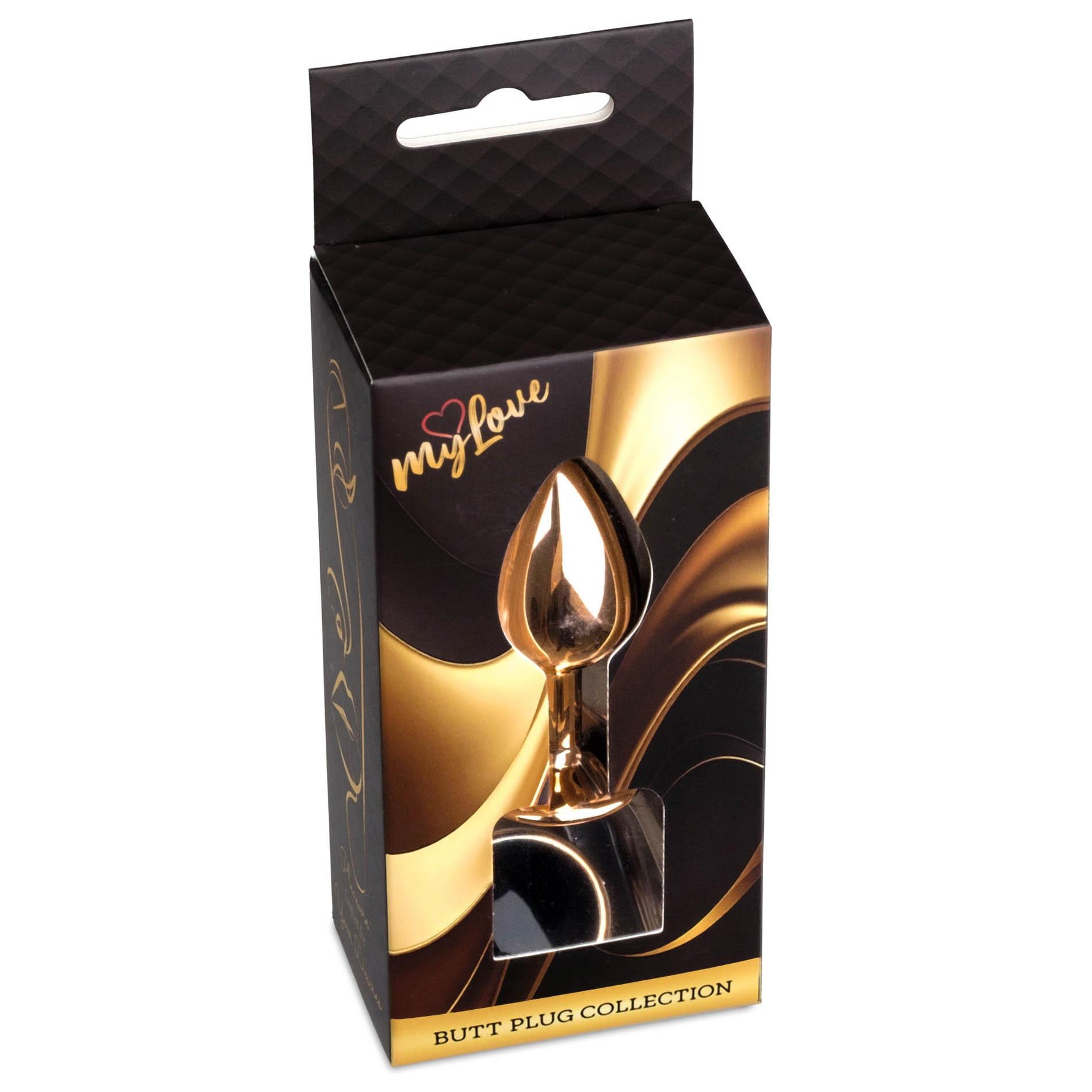 Dop anal din oțel cu diamant MyLove Toys, negru, 7 cm