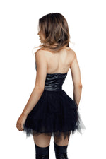 Rochie lucioasă Elisia wetlook neagră L