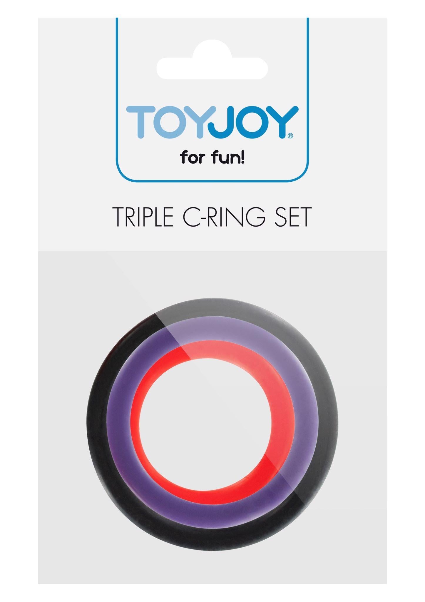 Inele pentru penis ToyJoy din silicon multicolor, 3 bucăți